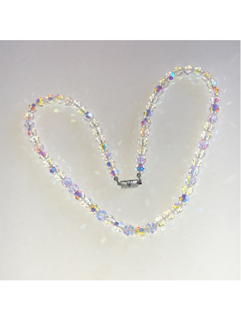 Vintage Aurora Crystal Beaded Boho Necklace - Picture 2 of 7